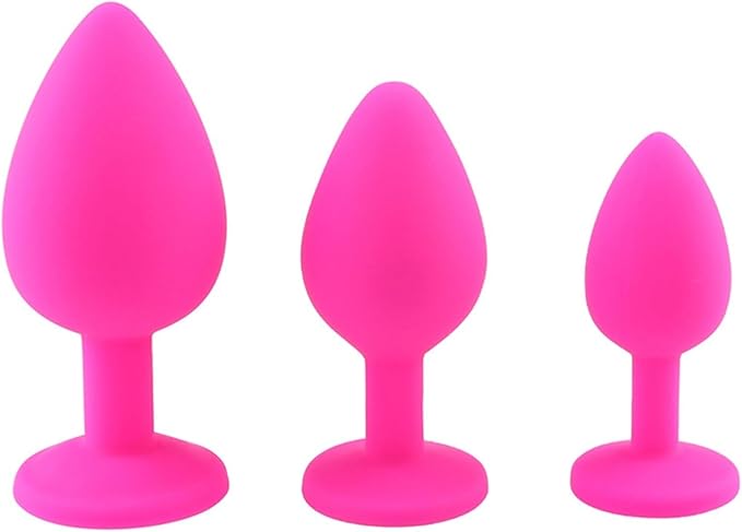 3 PCS Set  Silicone Anal Plug-Pink