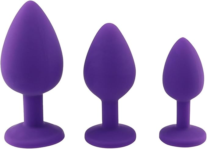 3 PCS Set  Silicone Anal Plug-Purple