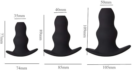 3 PCS Silicone Oral Anal Plug Set-Black