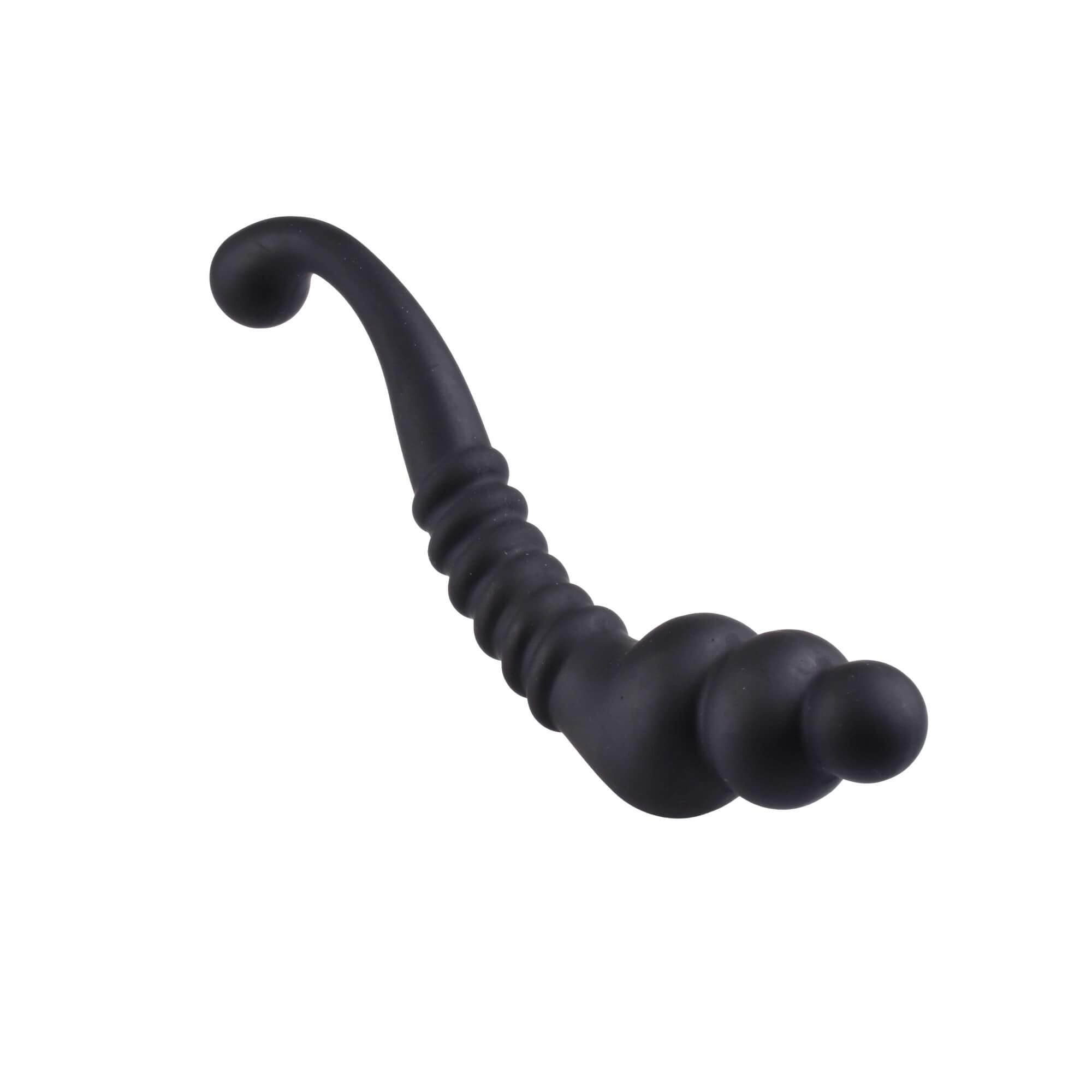 Black Curved Silicone Anal Beads