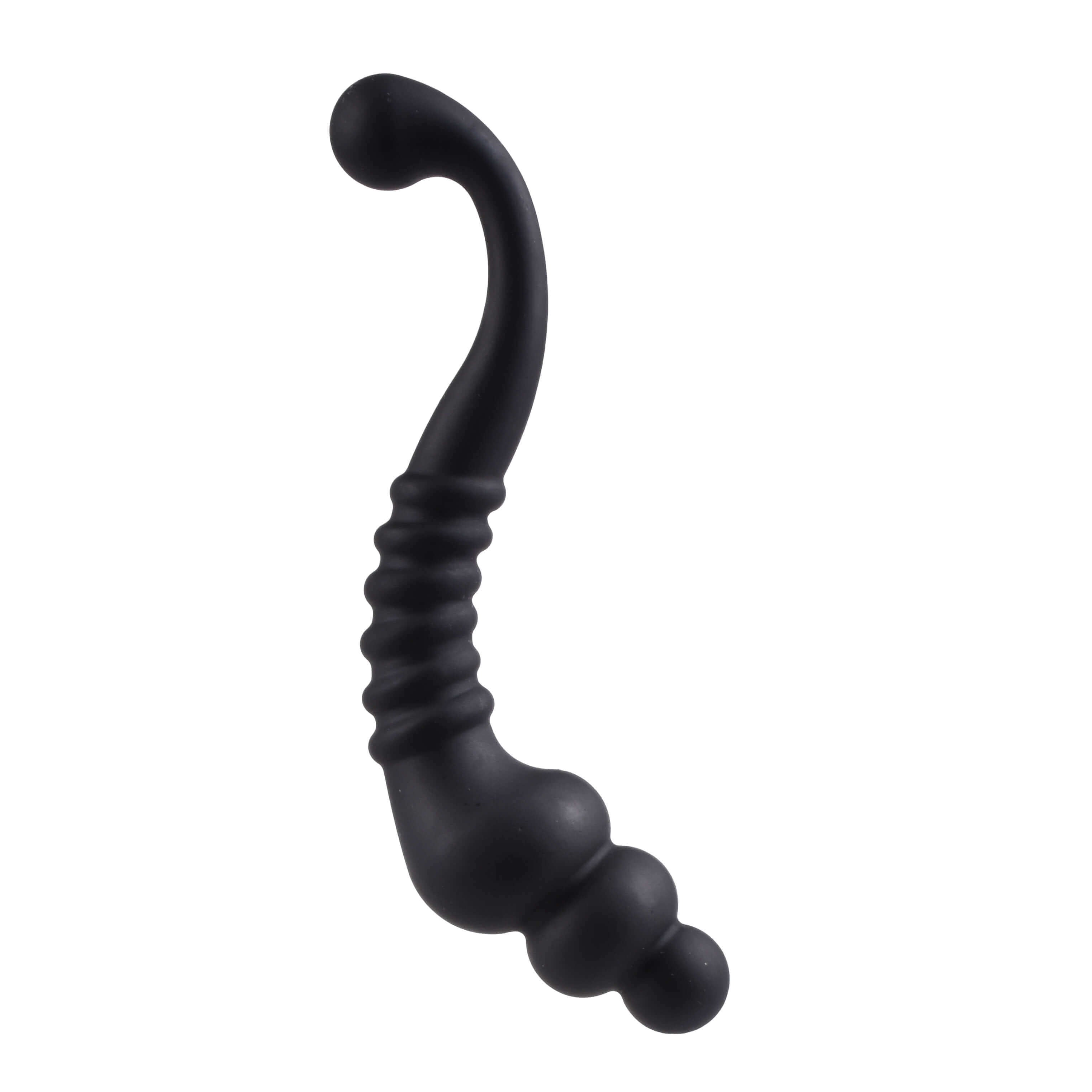 Black Curved Silicone Anal Beads