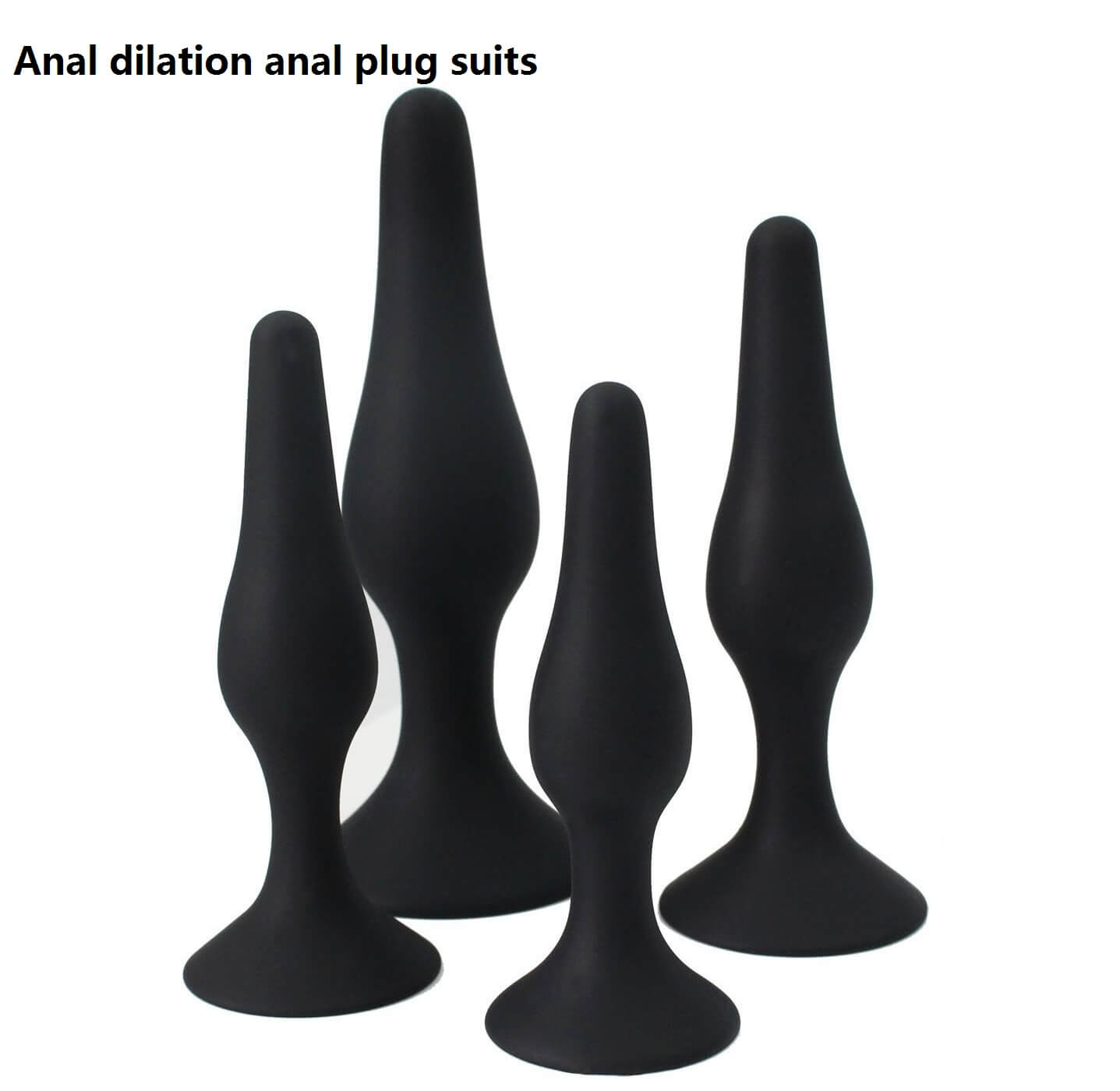 Black 4 Piece Silicone Anal Plug