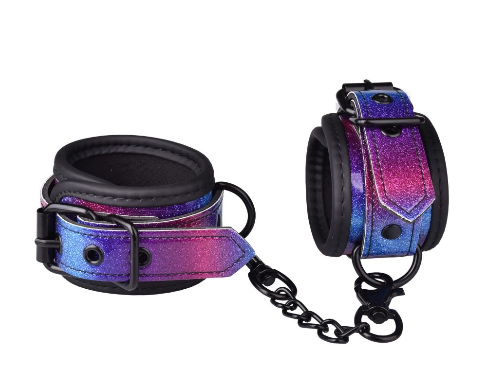 Handcuffs Sex Restraints Adjustable Leather Cuffs-deep colorful