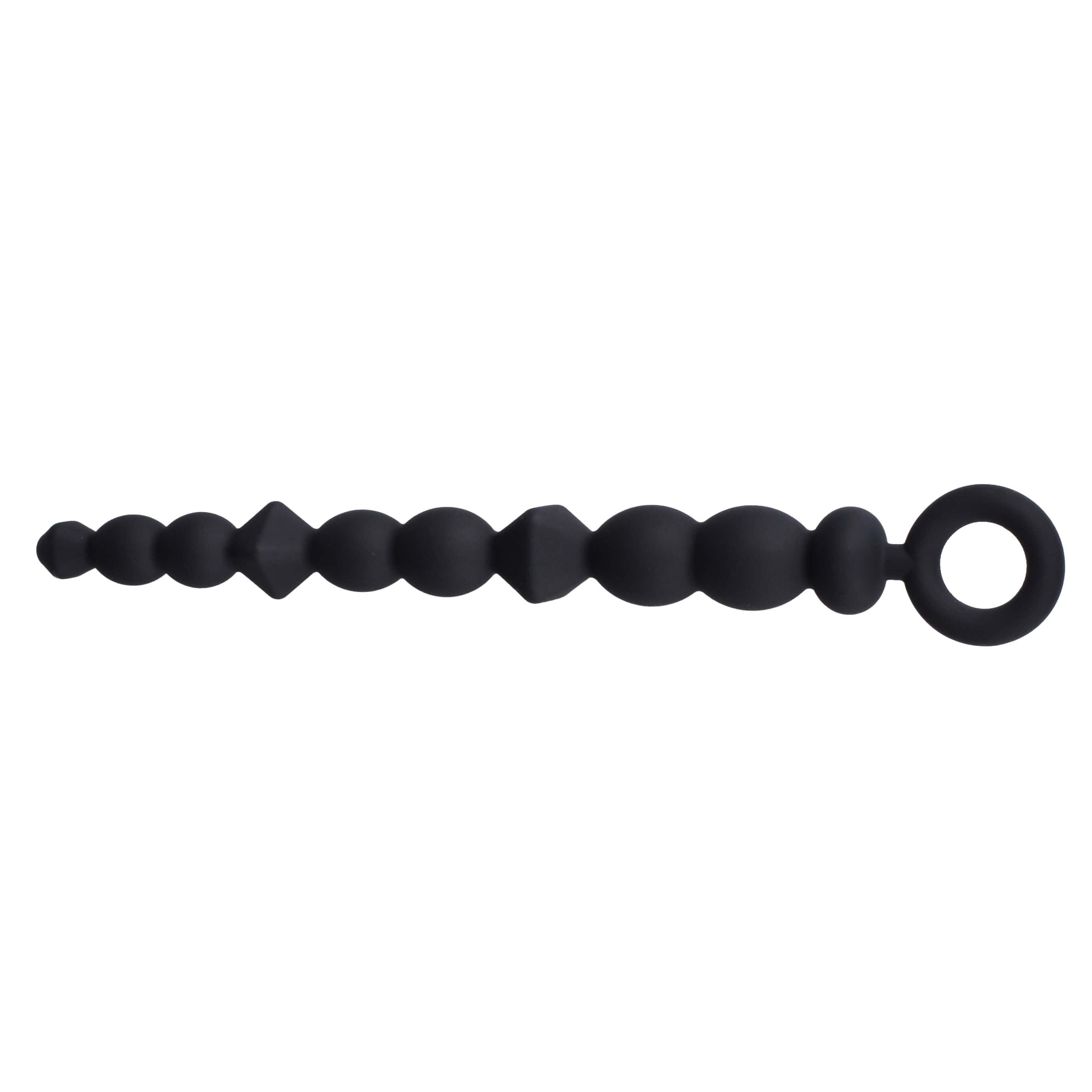 Black Ten Bulb Silicone Anal Beads