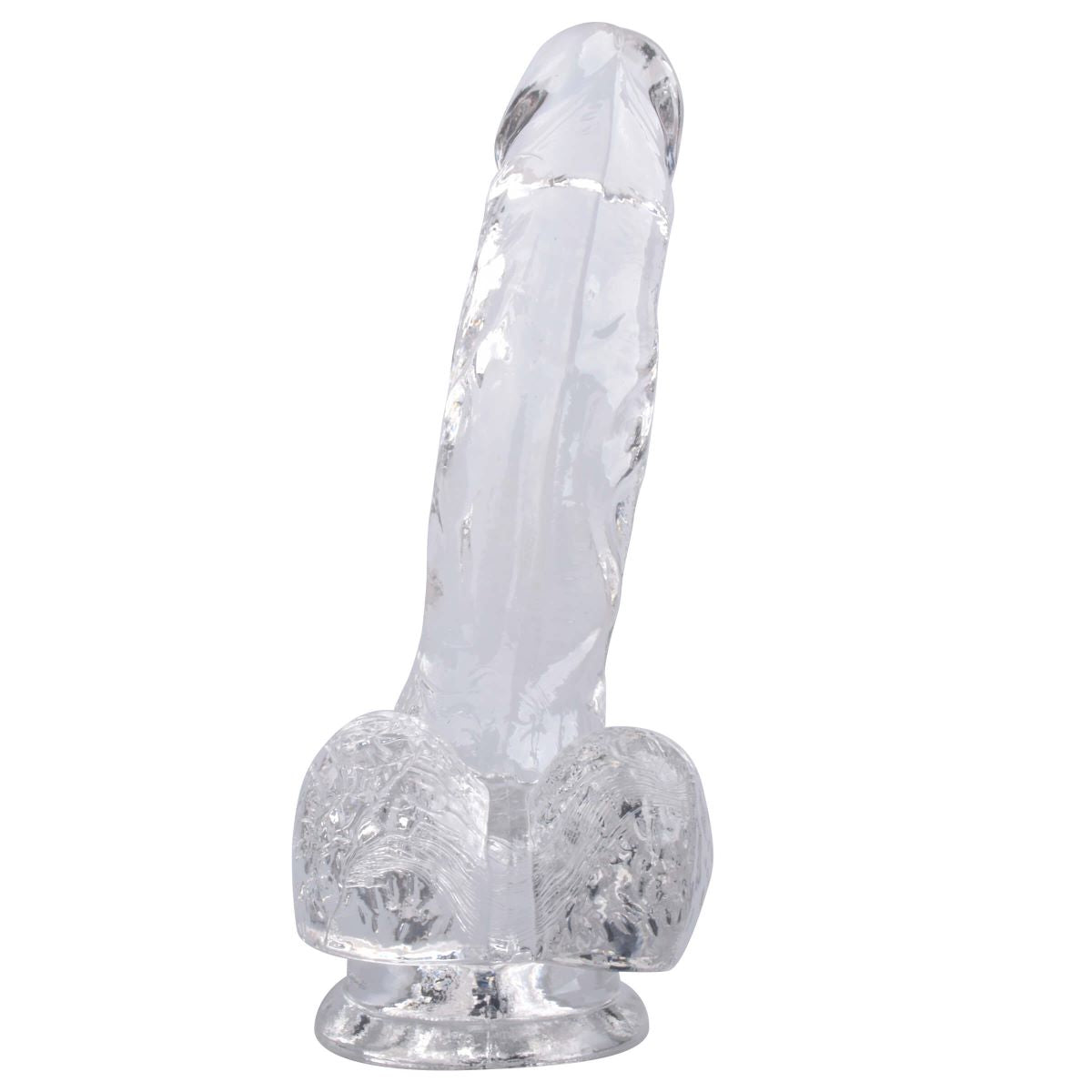 5'' Realistic  TPE Dildo With Ball- Transparent