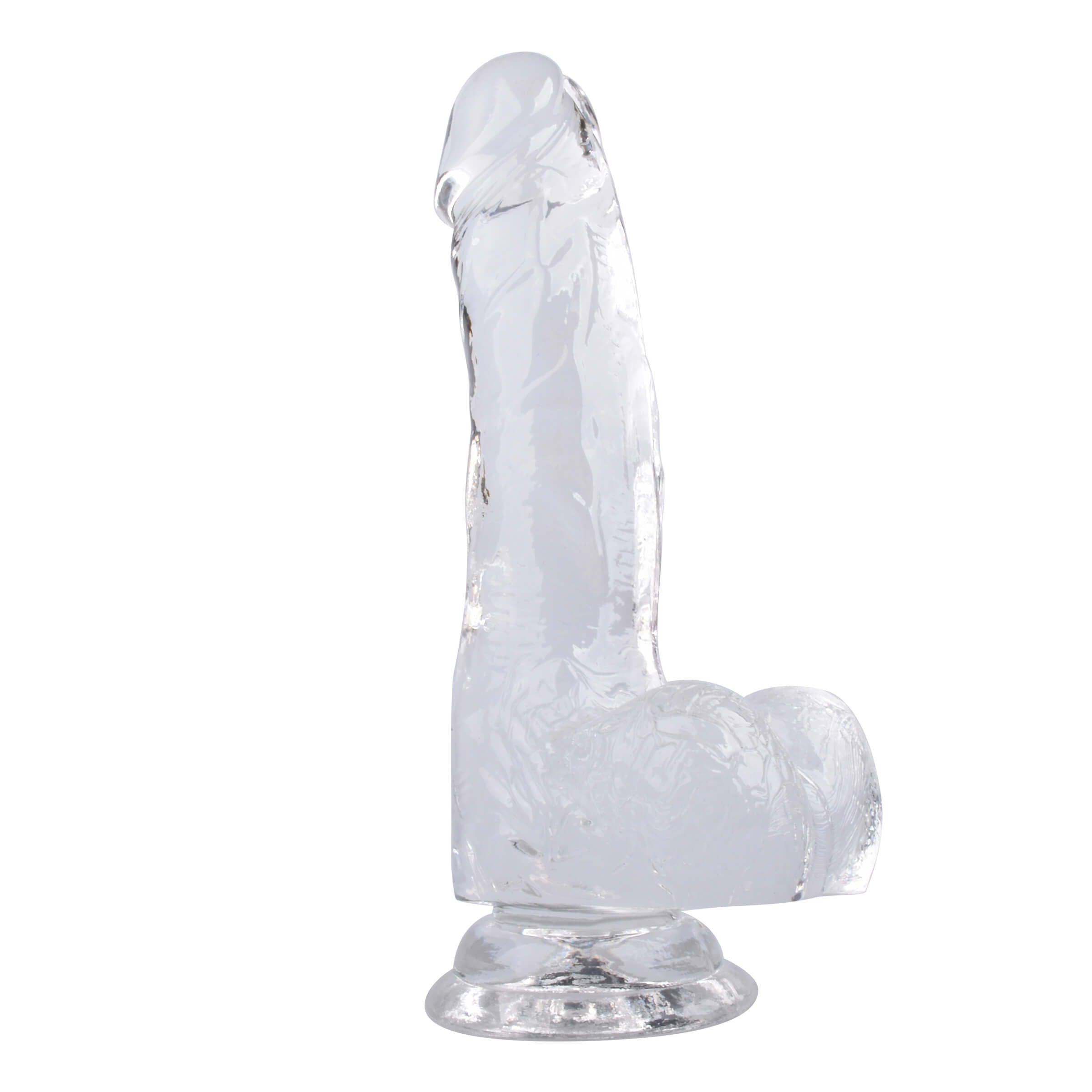 5'' Realistic  TPE Dildo With Ball- Transparent