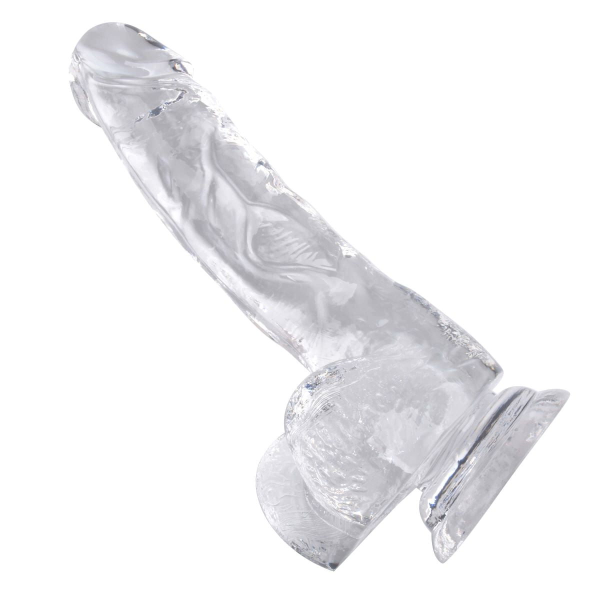 5'' Realistic  TPE Dildo With Ball- Transparent