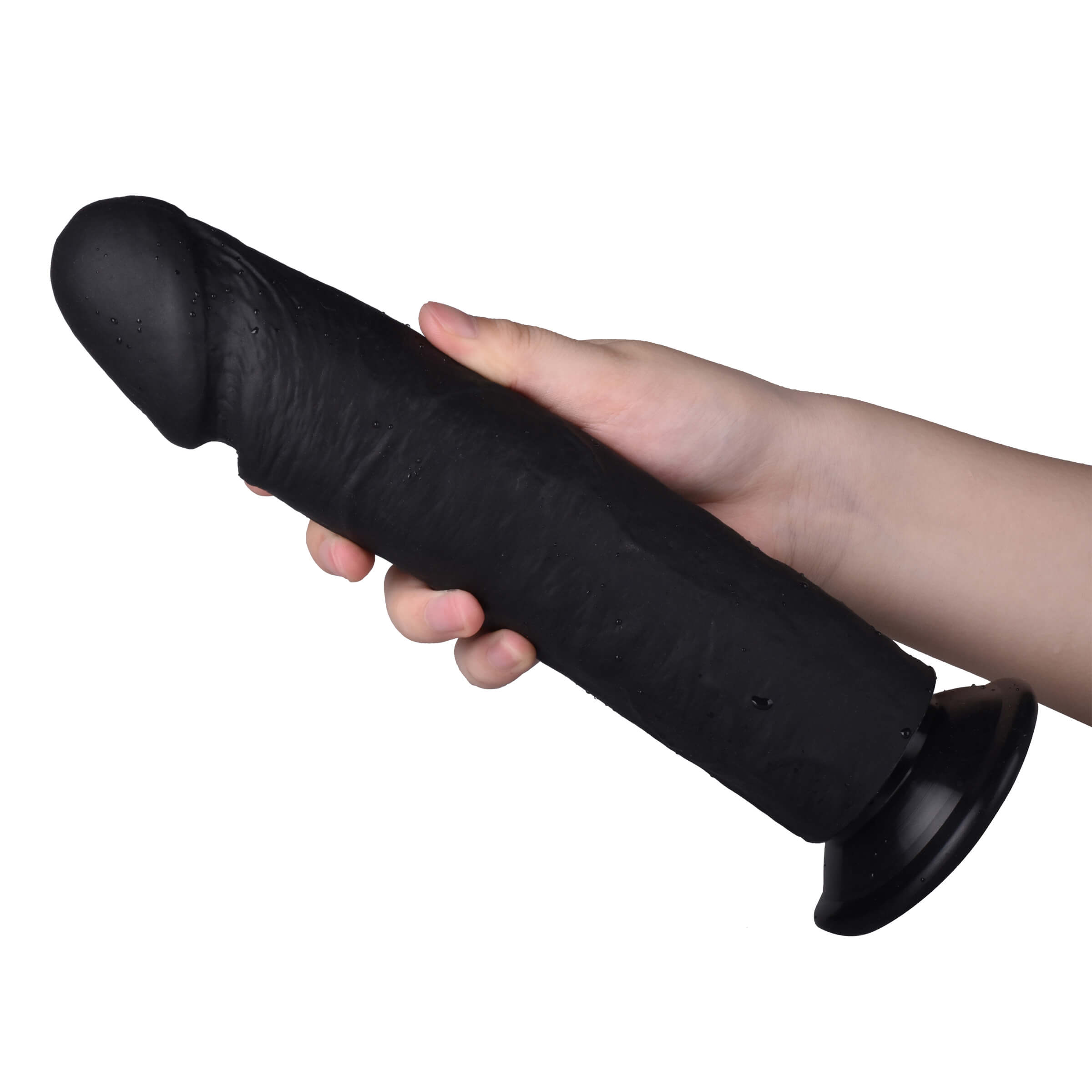 9'' Black Realistic Silicone Dildo