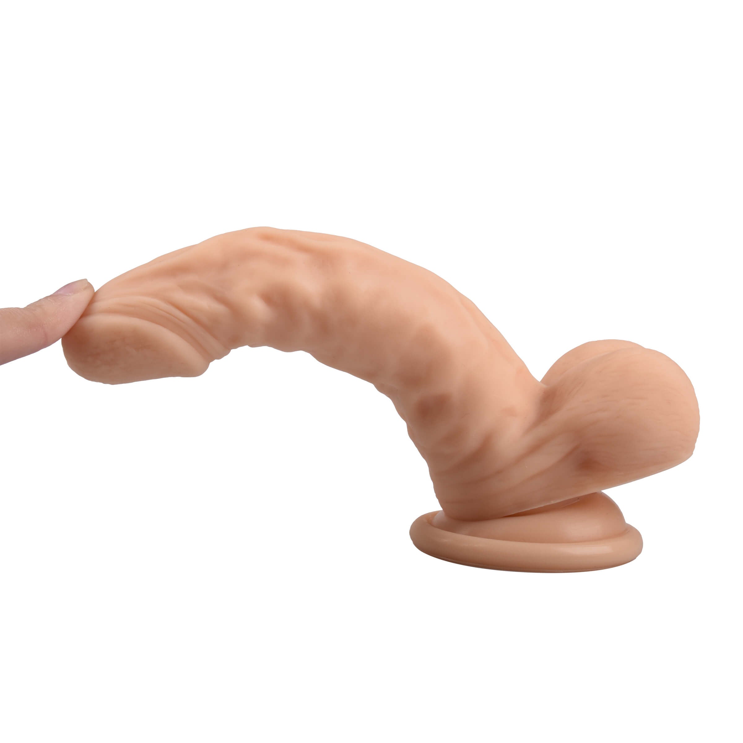 5'' Realistic Textured Flesh Dildo With Balls