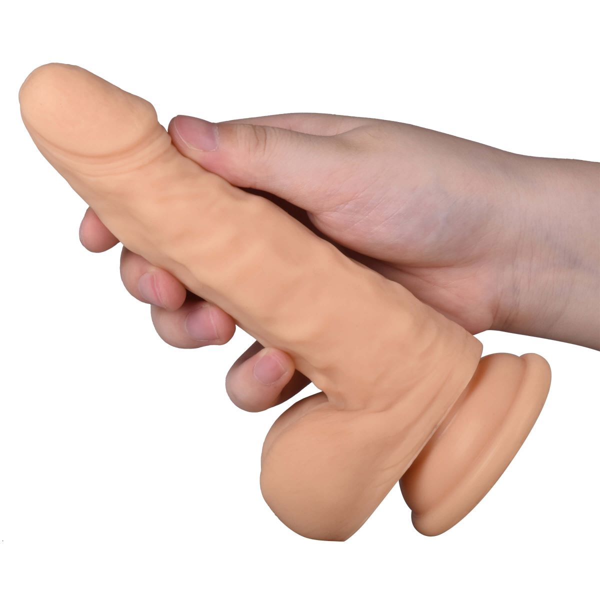 5'' Realistic Textured Flesh Dildo With Balls