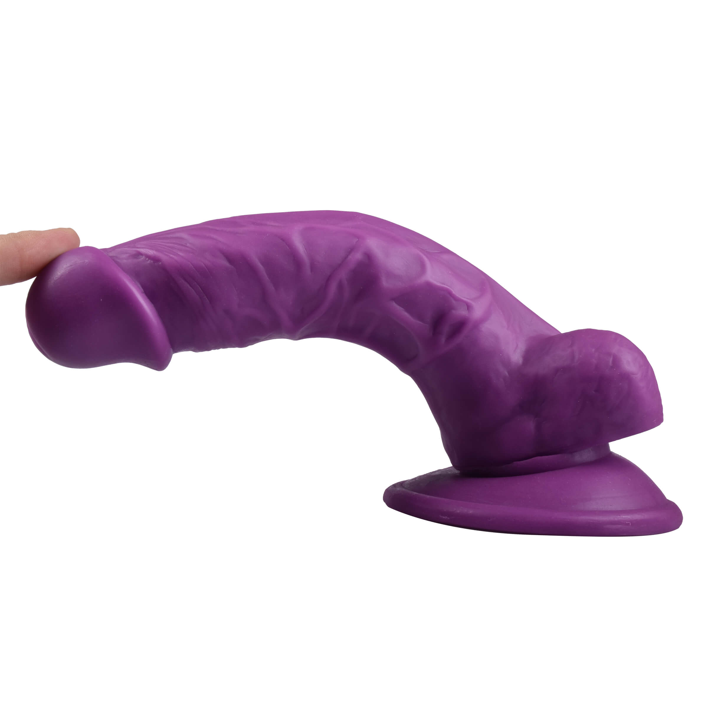 5.0'' Silicone Dildo With Balls-Purple