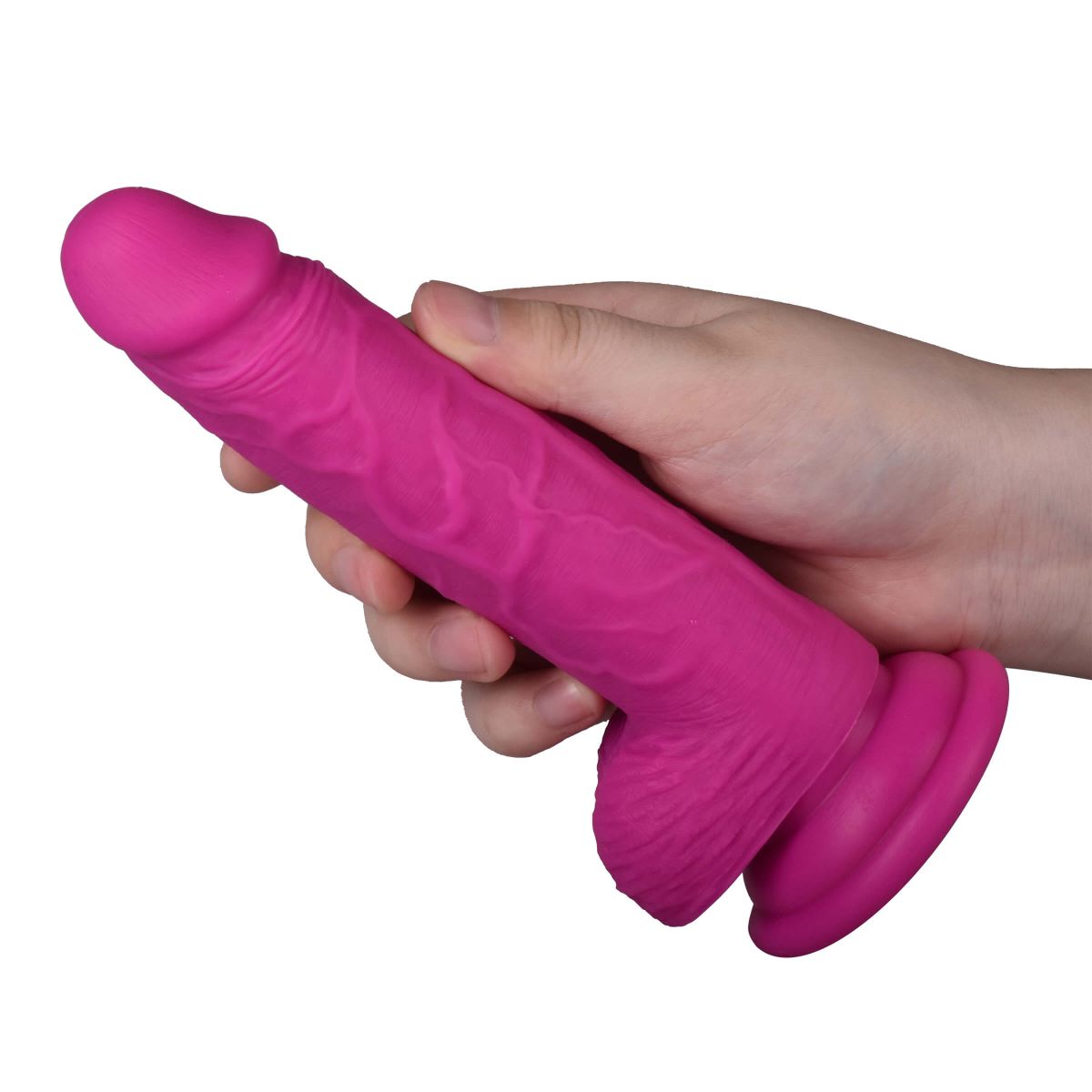 5''  Silicone Dildo With Ball- Purple