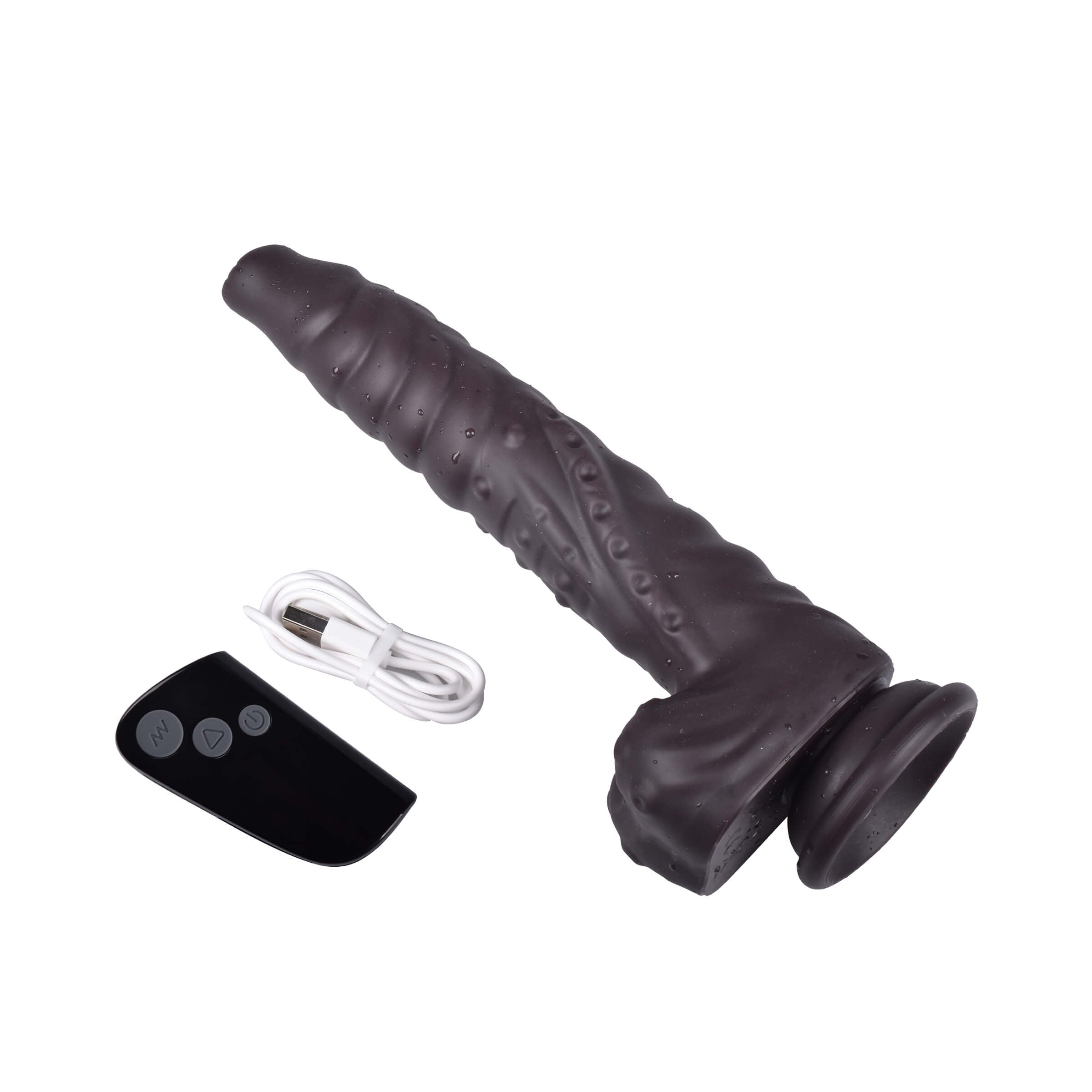 6.5'' Black Vibrating Dildo with Balls