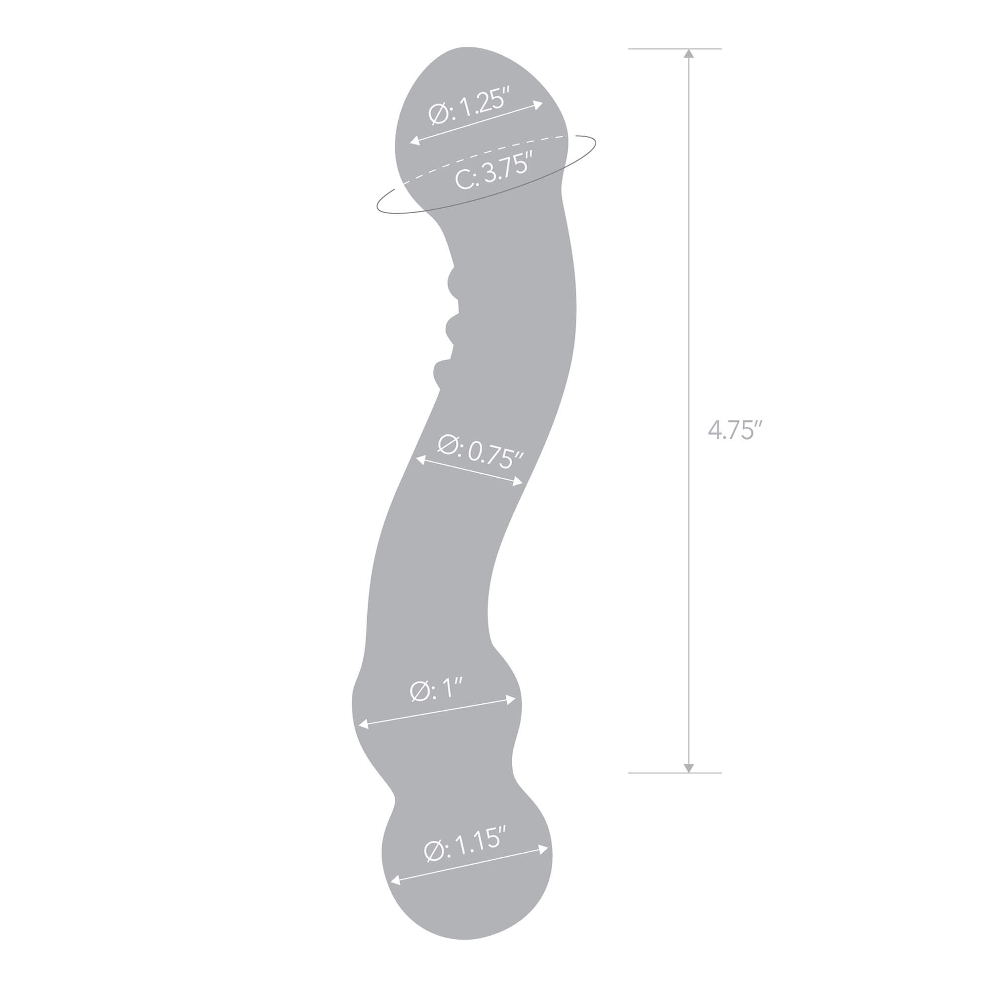 Curved Realistic Glass Dildo 6" For G Spot Stimulation