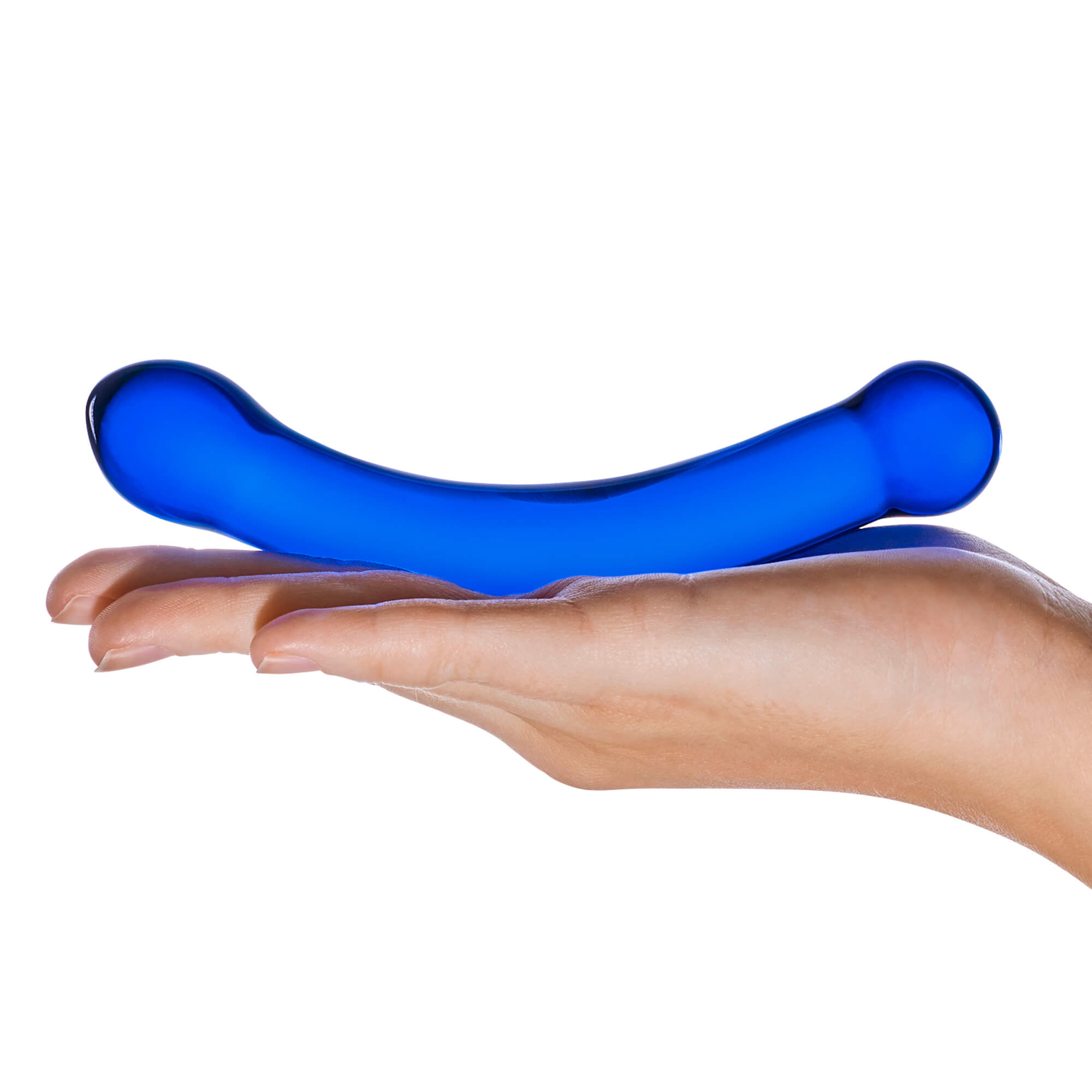 G-Spot Stimulation Realistic Curved Blue Glass Dildo 6"