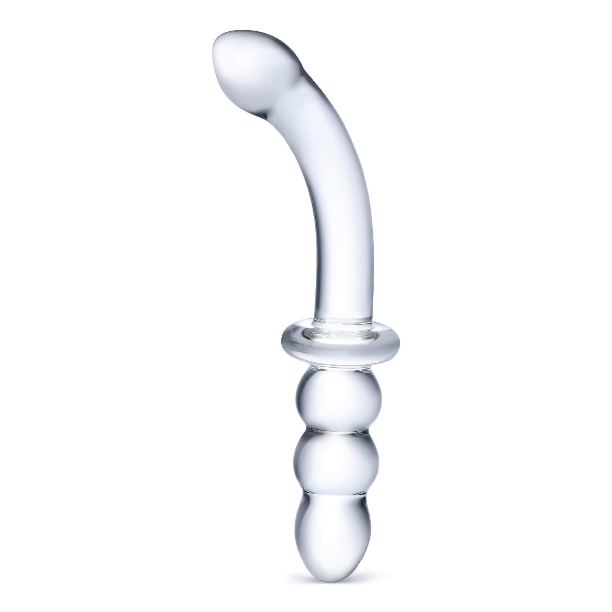 8" Ribbed G-Spot Glass Dildo