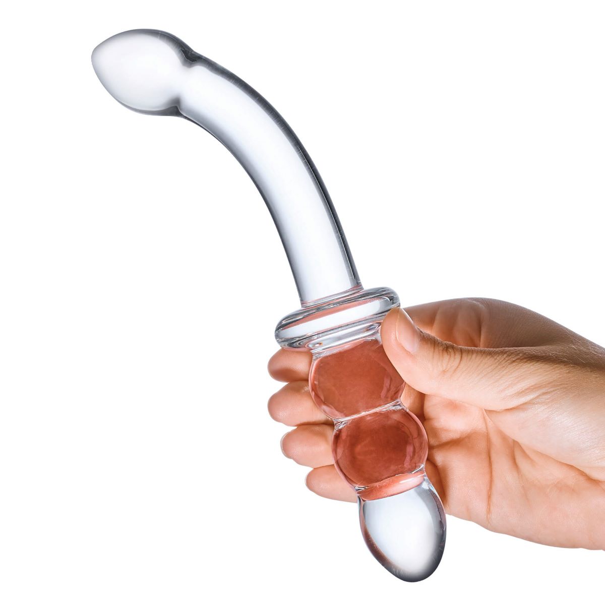 8" Ribbed G-Spot Glass Dildo