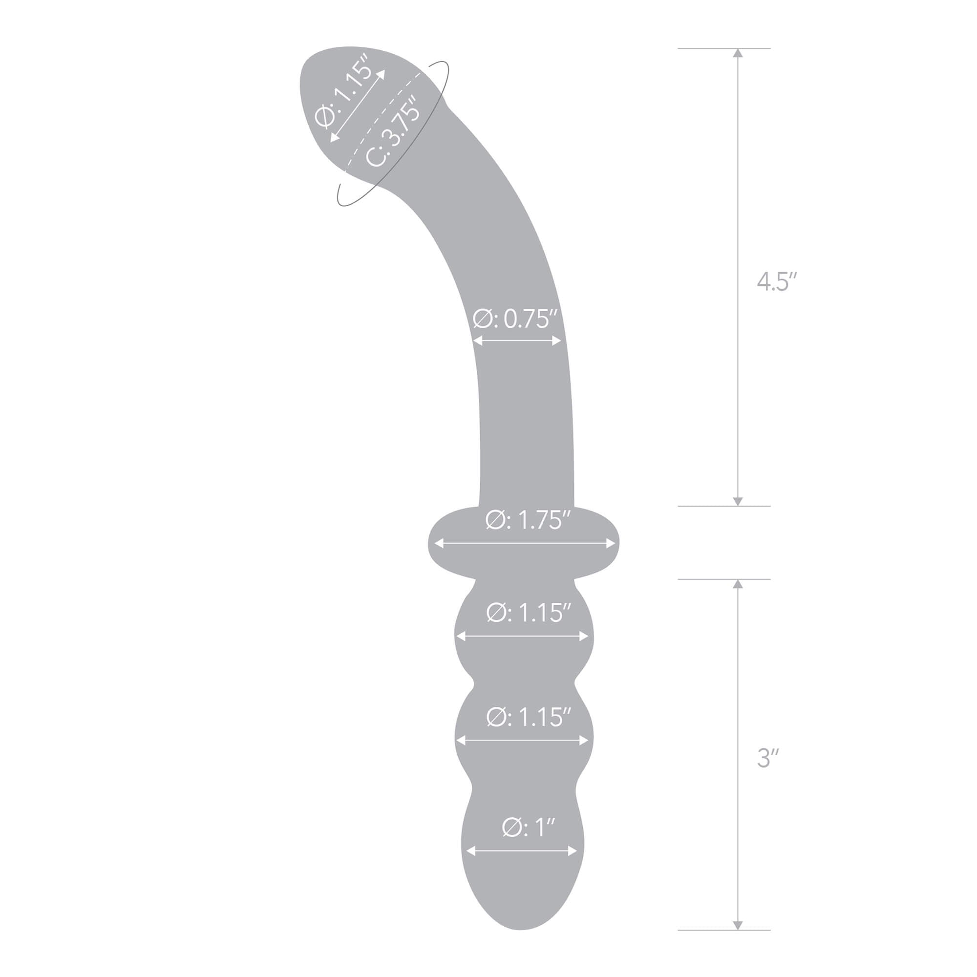 8" Ribbed G-Spot Glass Dildo