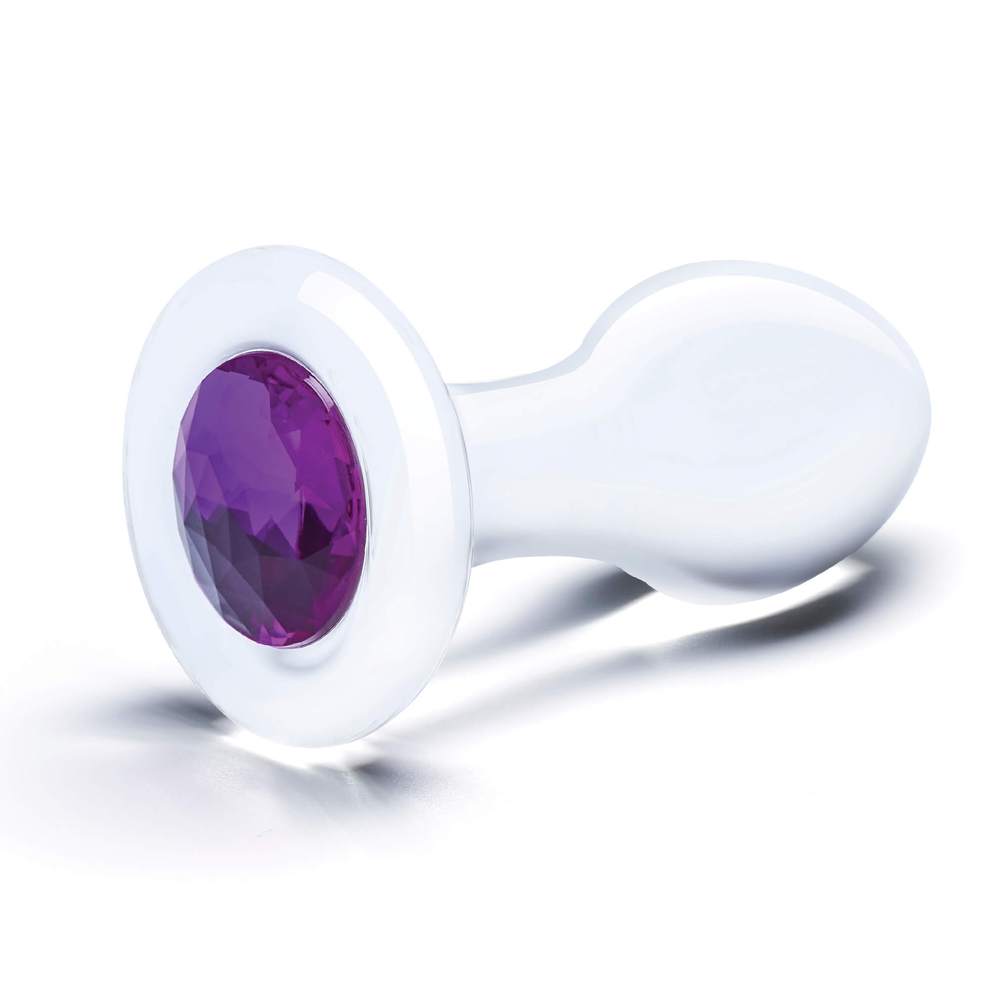 3.5"  Glass Purple Gem Butt Plug