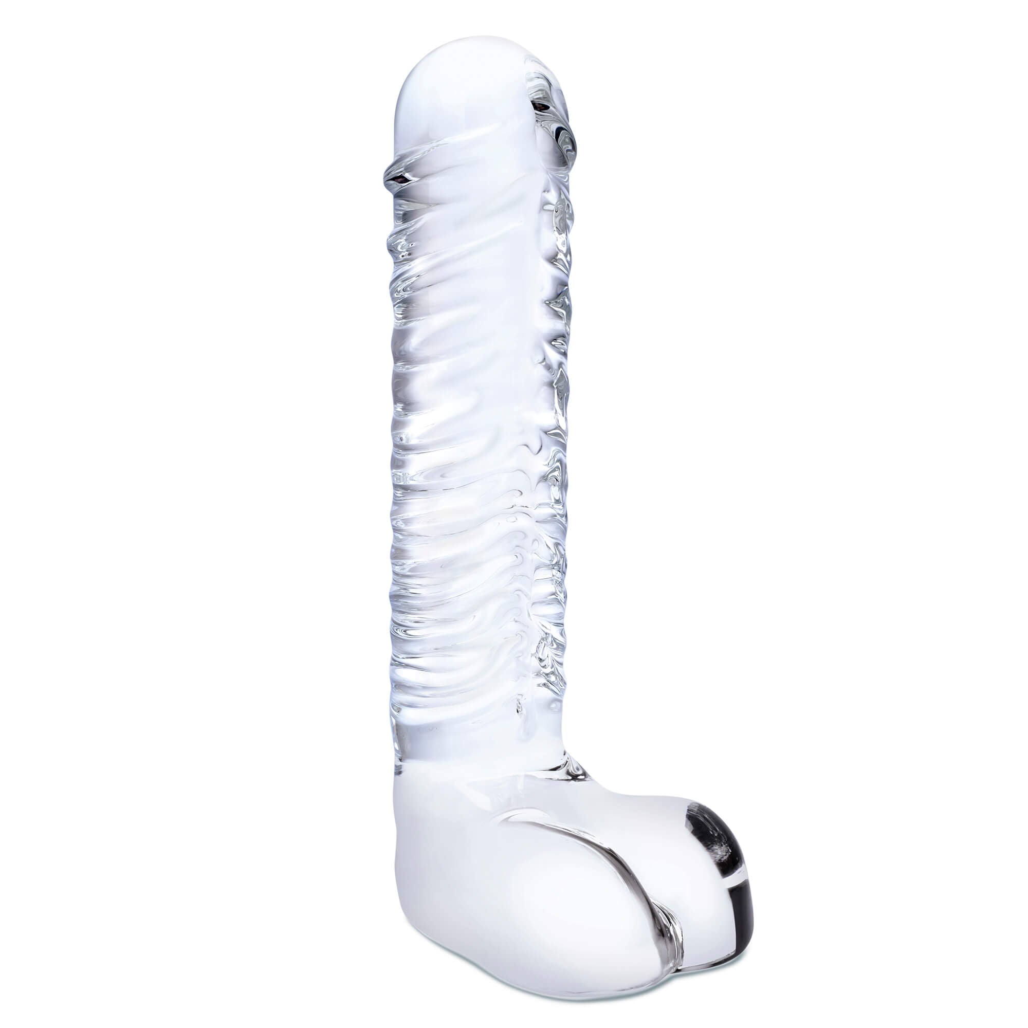 Handle Clear Glass Dildo