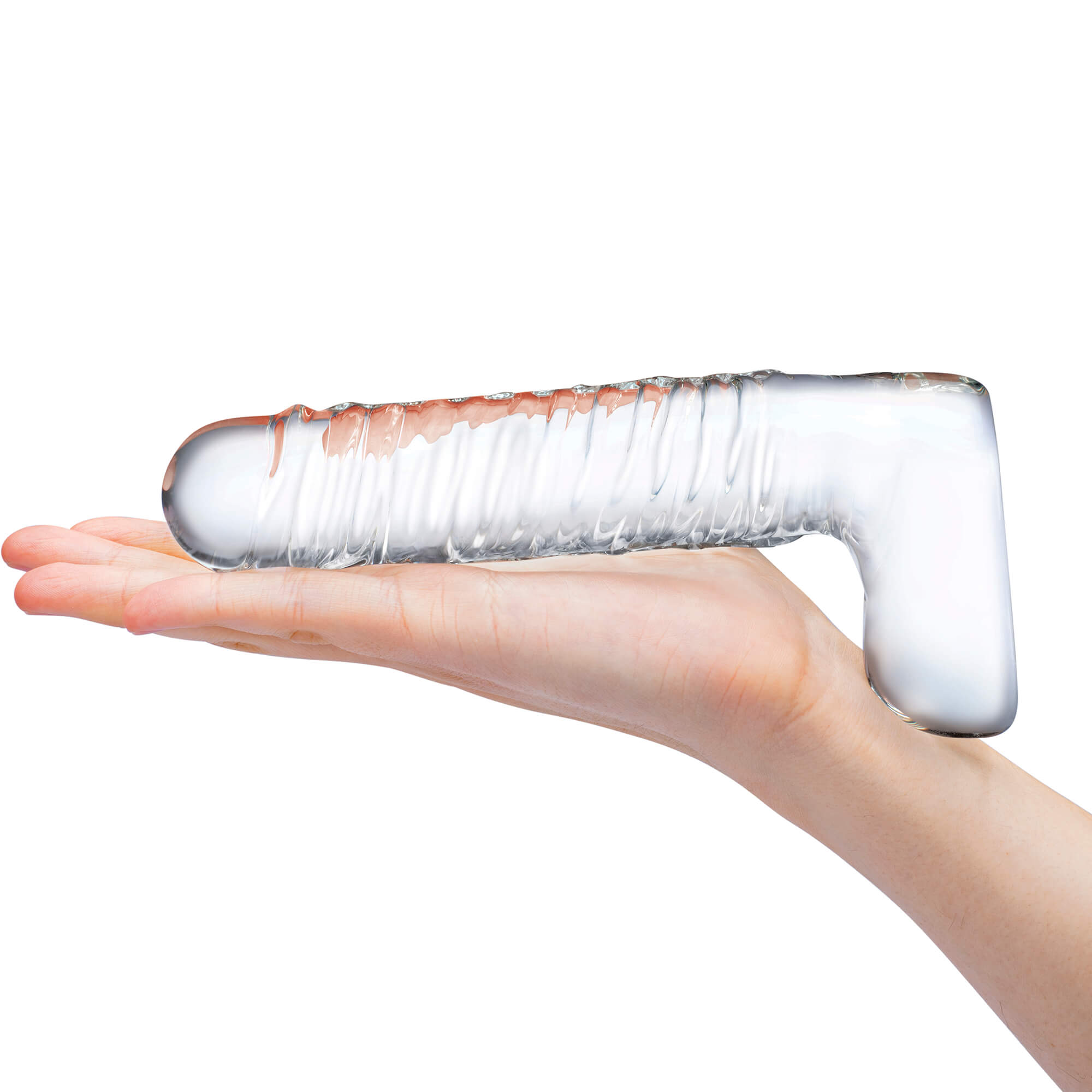 Handle Clear Glass Dildo