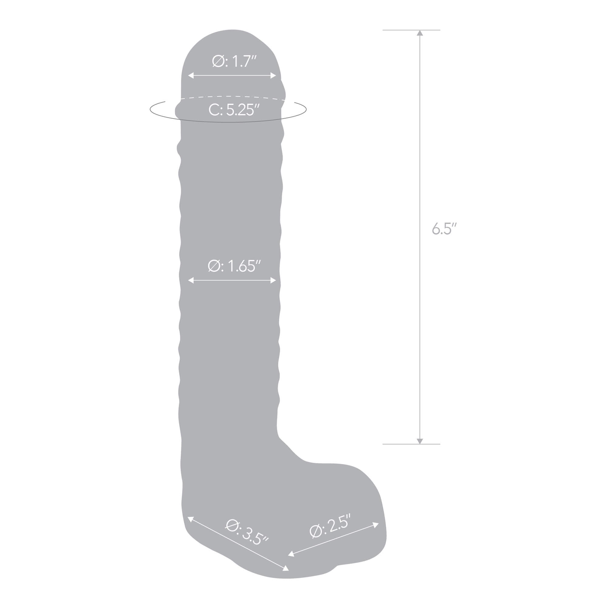 Handle Clear Glass Dildo