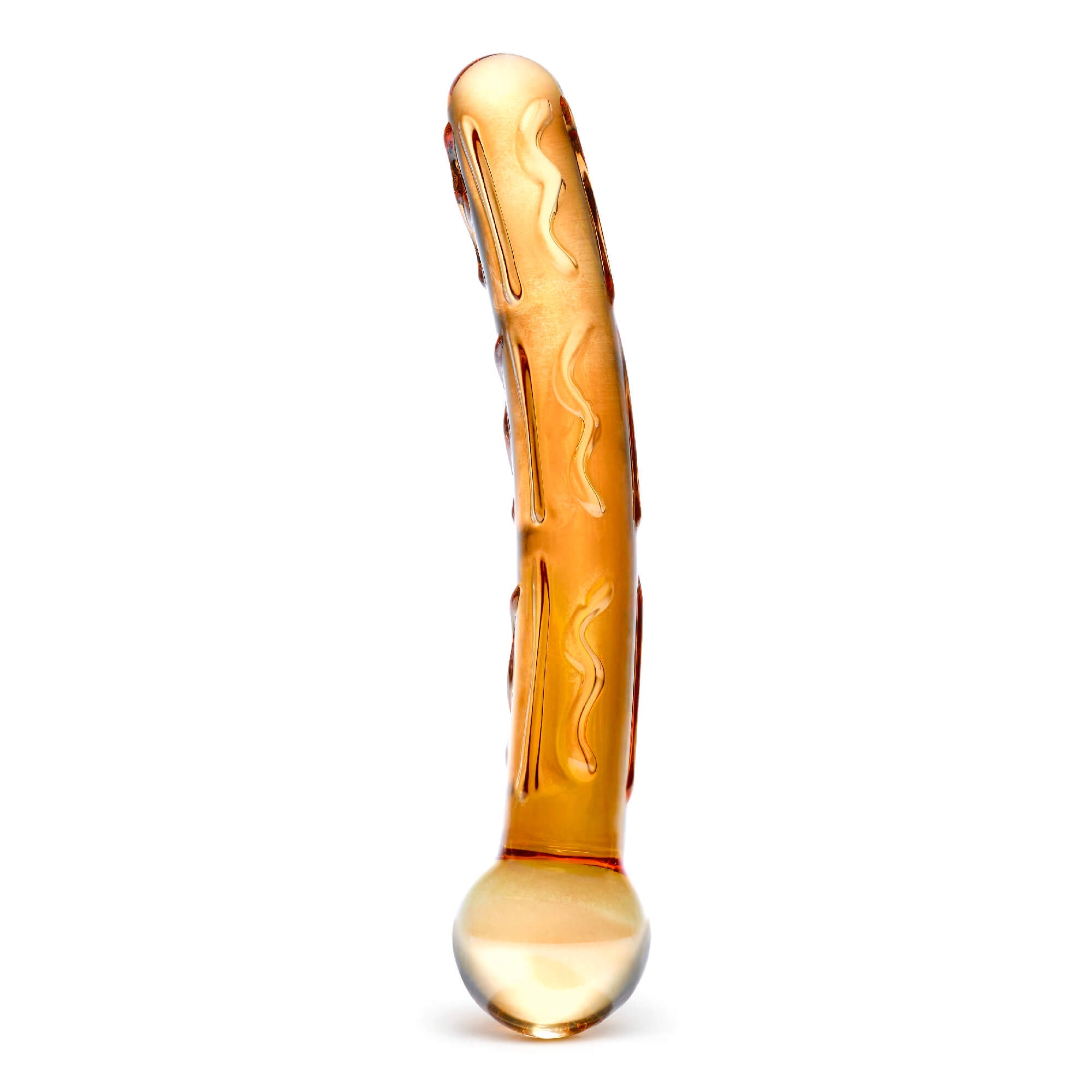 Orange Tickler Glass Dildo