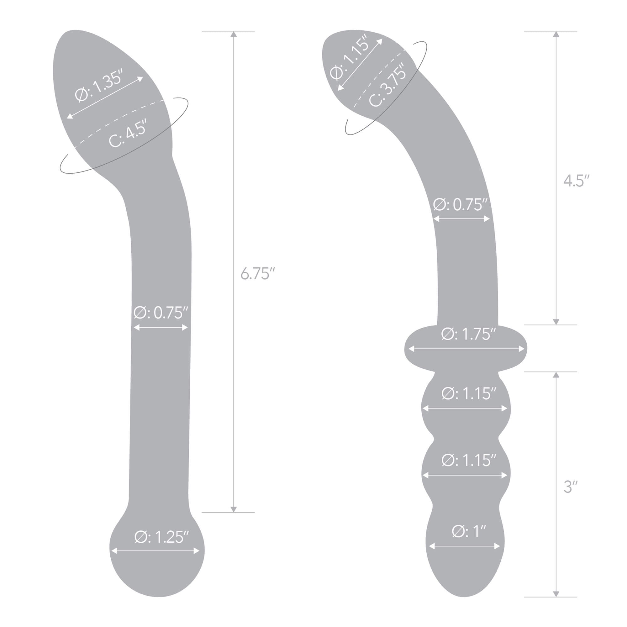 Glass Dildos & Butt Plugs G-Spot Ribbed Pleasure