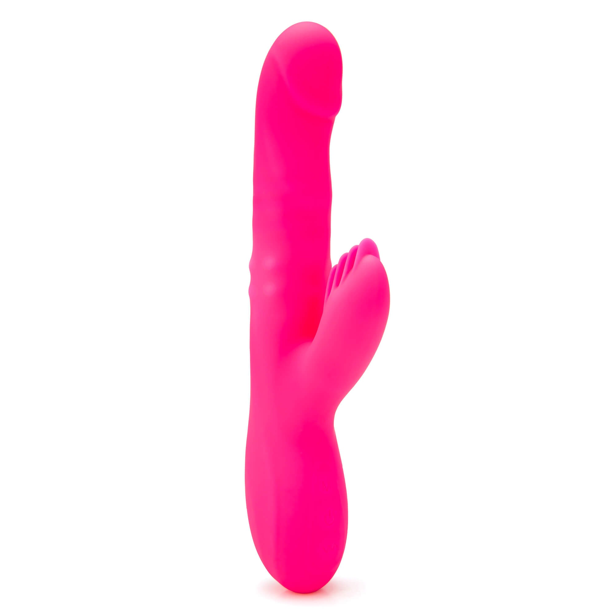 Ribbed Silicone Rabbit Vibe-Rose Red