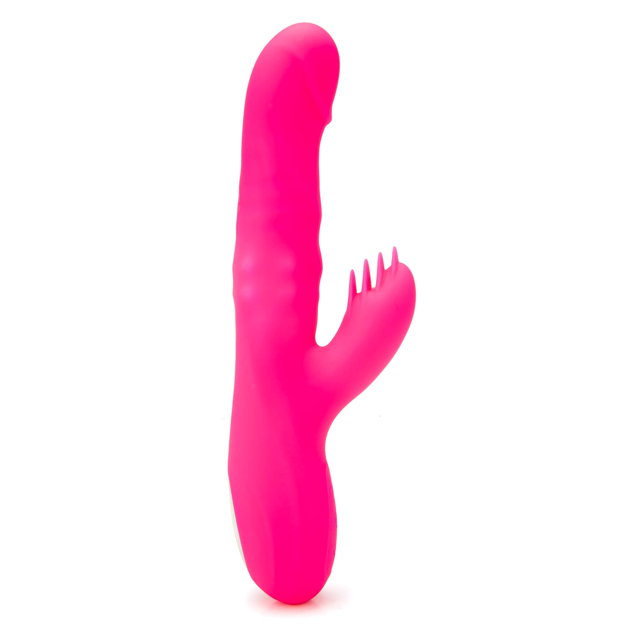 Ribbed Silicone Rabbit Vibe-Rose Red