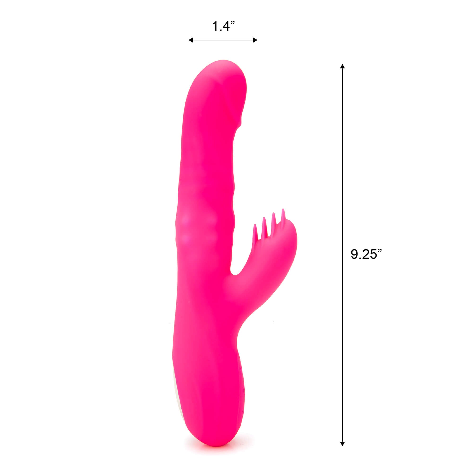 Ribbed Silicone Rabbit Vibe-Rose Red