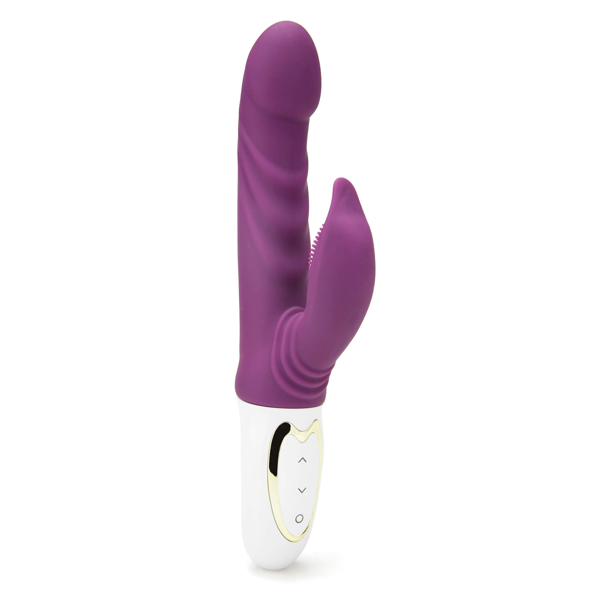 Rippled Silicone Rabbit Vibe-Purple