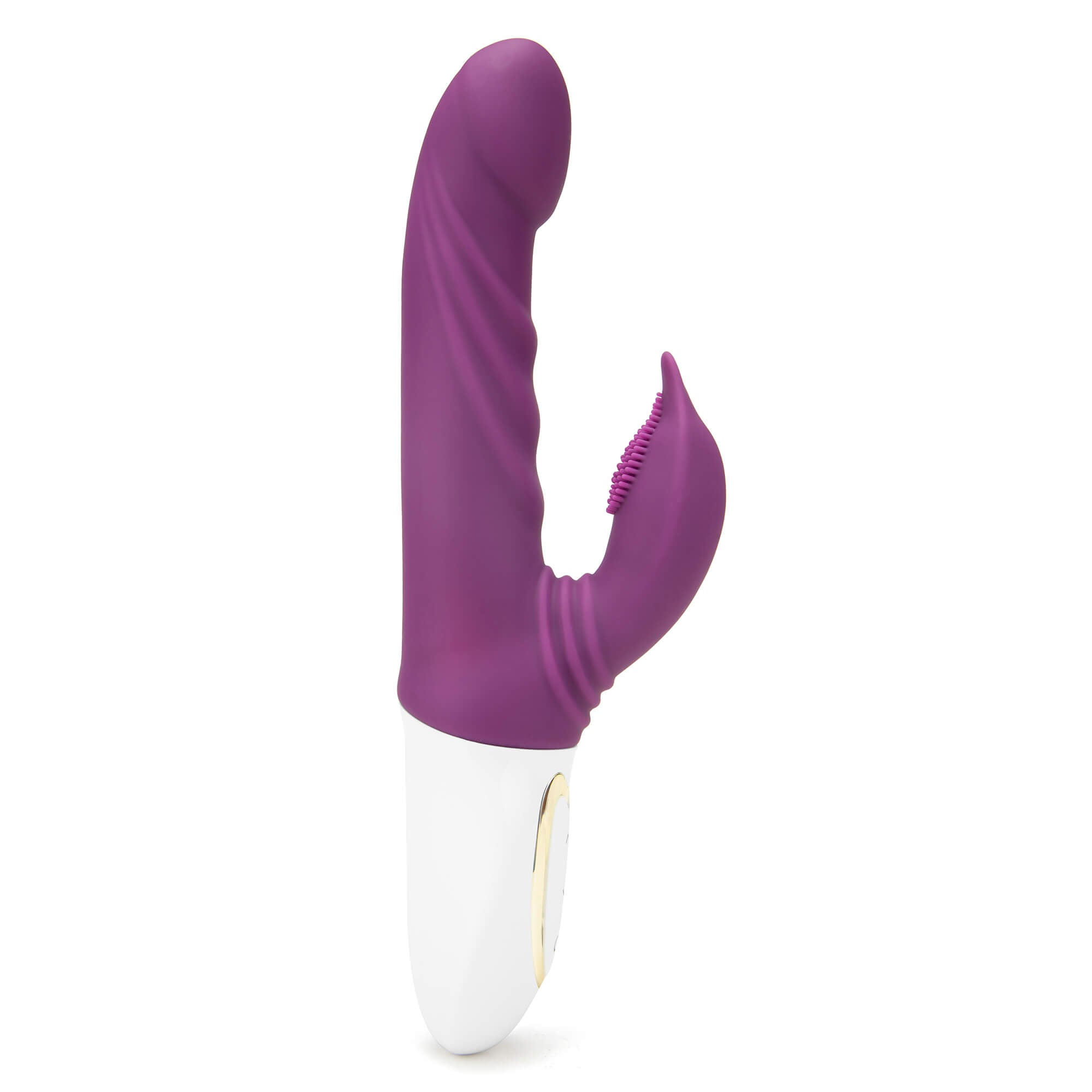 Rippled Silicone Rabbit Vibe-Purple