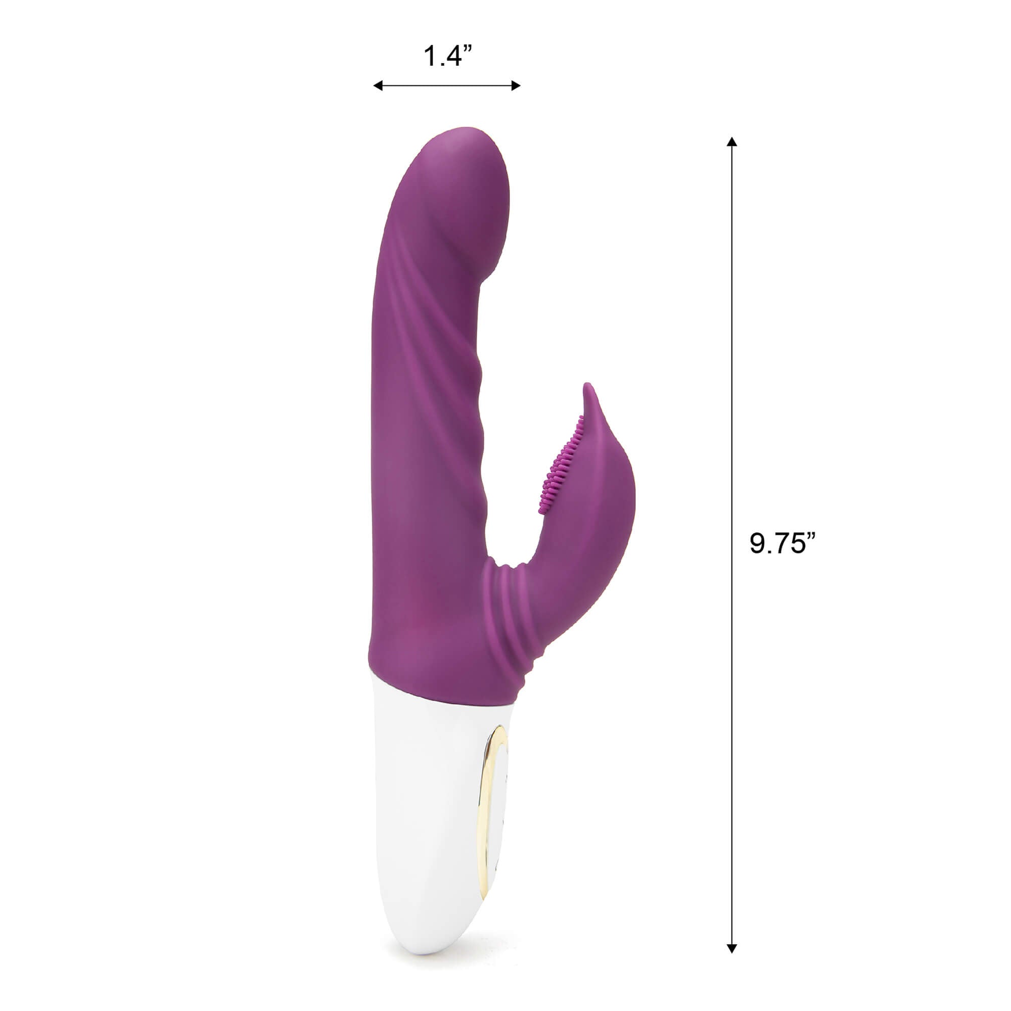 Rippled Silicone Rabbit Vibe-Purple